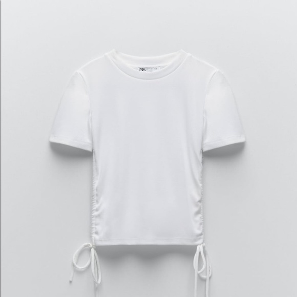 Zara ruched ribbed tee - Picture 1 of 7